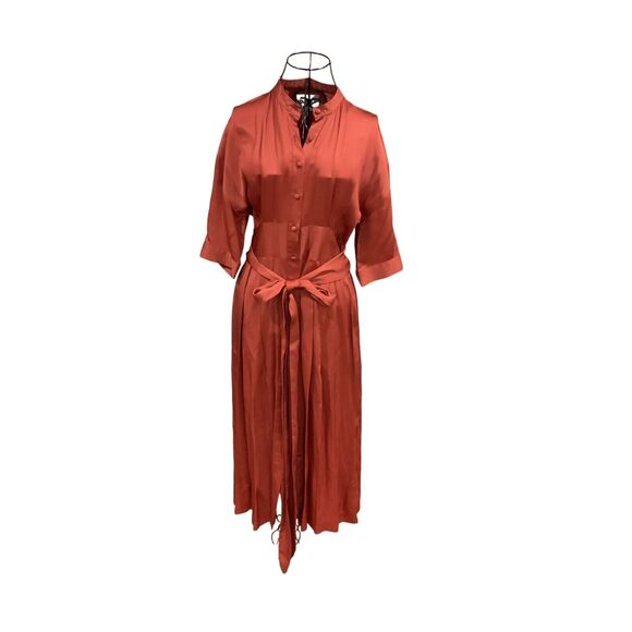 SEA NEW YORK Silk Mid-length Dress Red Size 0